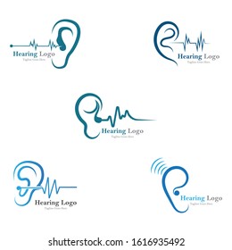 hearing logo and symbol template vector icon