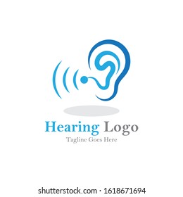 hearing logo and symbol template vector icon