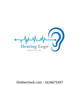 hearing logo and symbol template vector icon