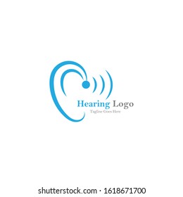 hearing logo and symbol template vector icon