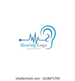 hearing logo and symbol template vector icon