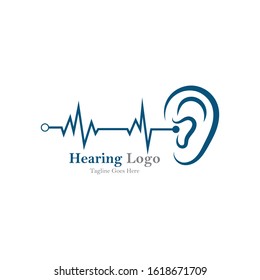 hearing logo and symbol template vector icon