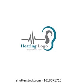 hearing logo and symbol template vector icon