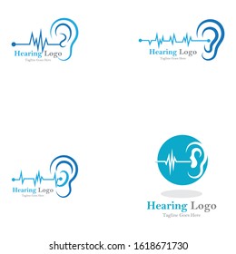 hearing logo and symbol template vector icon