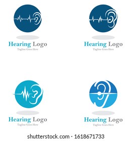 hearing logo and symbol template vector icon