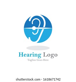 hearing logo and symbol template vector icon