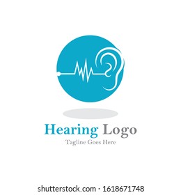 hearing logo and symbol template vector icon