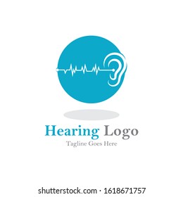 hearing logo and symbol template vector icon