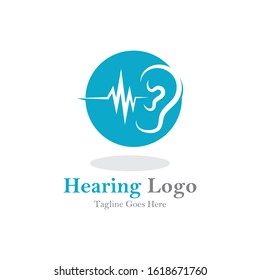 hearing logo and symbol template vector icon