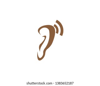 Hearing Logo Template vector icon design - Vector
