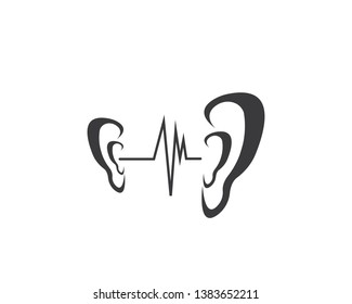 Hearing Logo Template vector icon design - Vector
