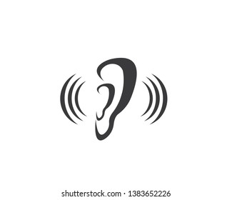 Hearing Logo Template vector icon design - Vector
