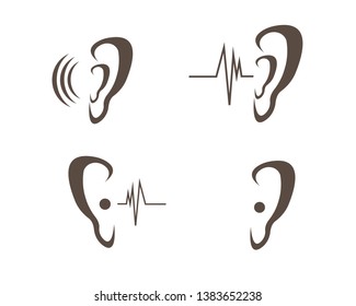 Hearing Logo Template vector icon design - Vector
