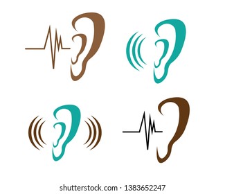 Hearing Logo Template vector icon design - Vector
