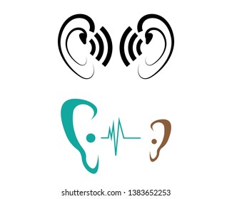 Hearing Logo Template vector icon design - Vector
