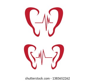 Hearing Logo Template vector icon design - Vector
