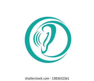 Hearing Logo Template vector icon design - Vector
