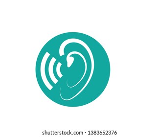 Hearing Logo Template vector icon design - Vector
