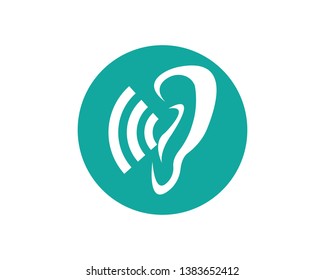 Hearing Logo Template vector icon design - Vector
