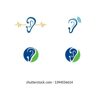 Hearing logo template vector icon illustration design