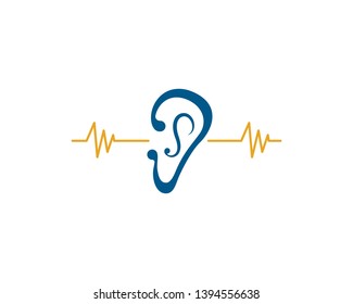 Hearing logo template vector icon illustration design