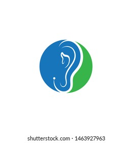 hearing logo template vector icon design