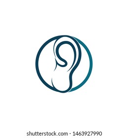hearing logo template vector icon design