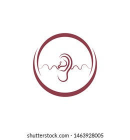 hearing logo template vector icon design