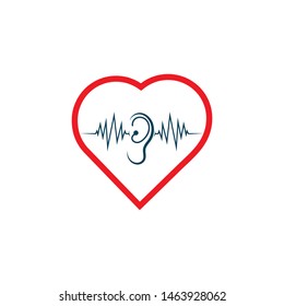 hearing logo template vector icon design