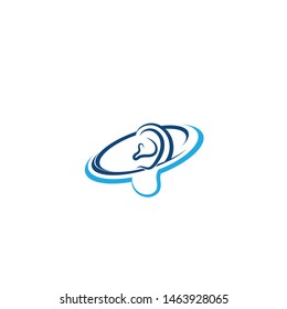 hearing logo template vector icon design