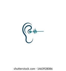 hearing logo template vector icon design