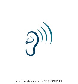 hearing logo template vector icon design