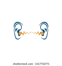 hearing logo template vector icon design