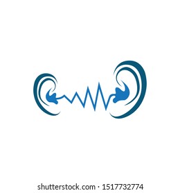 hearing logo template vector icon design