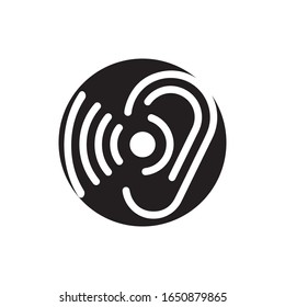 Diseño de icono vectorial de plantilla de logotipo de escucha