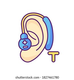 Hearing loop RGB color icon. Assistive listening technology. Audio induction loop system. Hearing aids. Clear sound facilities. Disabled people accessibility. Isolated vector illustration