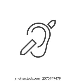 Hearing Loop System line icon. linear style sign for mobile concept and web design. Hearing aid outline vector icon. Symbol, logo illustration. Vector graphics