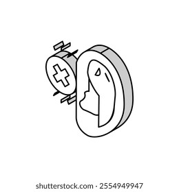 hearing loss audiologist doctor isometric icon vector. hearing loss audiologist doctor sign. isolated symbol illustration