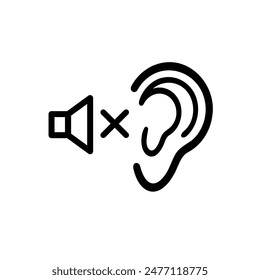 Hearing loss, deaf, silent vector illustration.