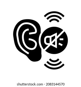 hearing loss glyph icon vector. hearing loss sign. isolated contour symbol black illustration