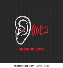 Hearing Loss Illustration Logo Vector Icon Design