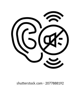 hearing loss line icon vector. hearing loss sign. isolated contour symbol black illustration