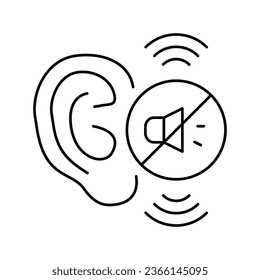 hearing loss line icon vector. hearing loss sign. isolated contour symbol black illustration