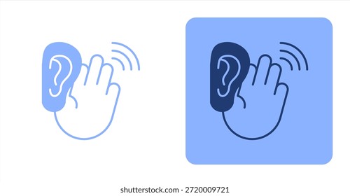 Audición mixta Color de dos tonos e ilustración de icono de fondo contrastante