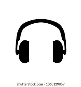 Hearing Protection Black Icon, Vector Illustration, Isolate On White Background Label. EPS10