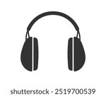 Hearing protection ear muffs icon. Ear safety sign, protective headphones symbol. Vector illustration image. 