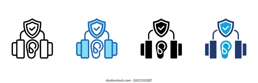 Hearing Protection icon Multi Style Vector Illustration