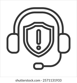Hearing Protection Icon Vector Illustration Outline