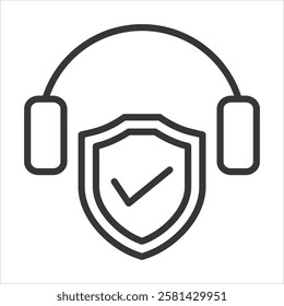 Hearing Protection Icon Vector Illustration Outline