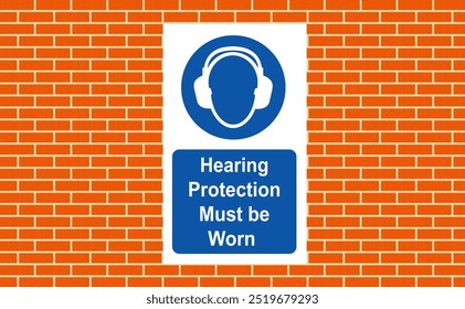 Hearing protection recommended sign on the door